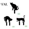 Decorative Lawn Stakes Halloween Garden Stake, Black Cat Yard Sign with Glow-in-the-dark Eyes, Waterproof Spooky Ghost Silhouette for Pathway