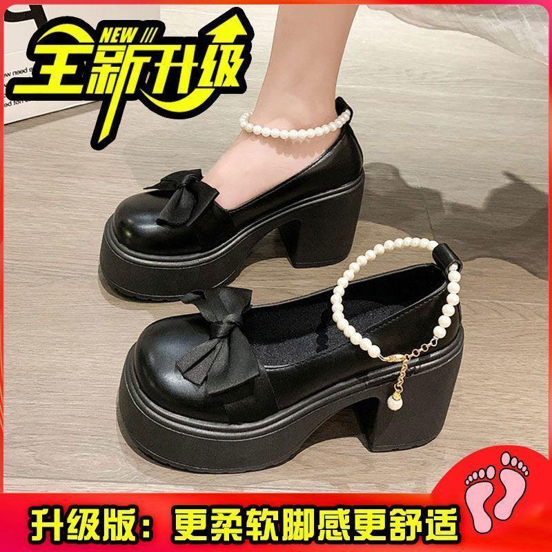 

Мэри Джейн туфли на высоком каблуке женские новые французские ретро универсальные темпераментные на толстом каблуке одинарные туфли нежный стиль туфли для подружки невесты 40