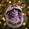 Decorative Acrylic Ornament Baby Dragon And Egg Christmas Ornament, 2D Flat Tree Hanging Personalized Party Scene Decoration Decoration, Fantasy