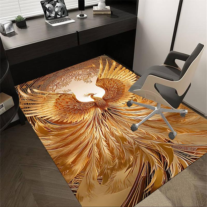 

1PC Phoenix Feather Extra Large Non Slip Floor carpet, Office, family, Studio Large Area Rug Indoor Rugs, Bold Statement Piece 60cm by 90cm