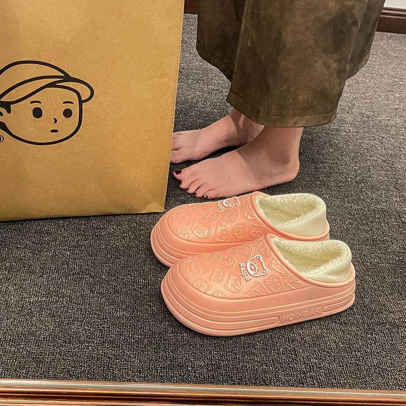 Cartoon new soft-soled cotton shoes winter velvet warm non-slip waterproof shoes thick-soled outdoor snow boots cotton shoes