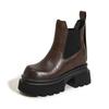 Thick-soled Cigarette Boots Women's 2025 Winter New Martin Boots Thick Heel Small Inner Height Increase 10cm Chelsea Short Boots