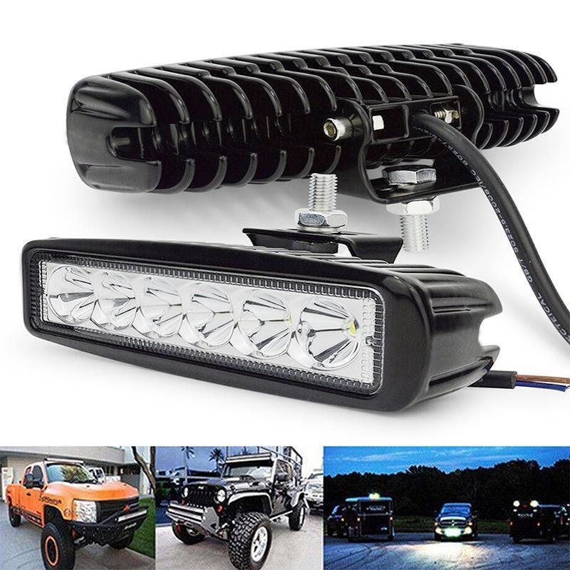 6 LED ABS Car LED Work Light DRL Spotlight High Bright Waterproof Auto Offroad SUV Truck Headlights Driving Lamp