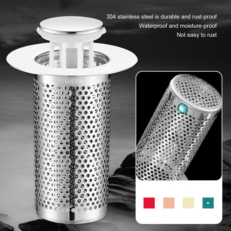 Bathroom Sink Strainer Pop-up Drain Filter Strainer for Bathroom Sink Anti Blocking Easy Installation Drain Strainer Filter
