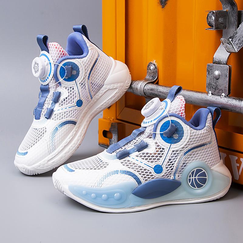 2025 summer breathable hollow mesh children's rotating dunk sneakers boys lightweight sneakers girls running shoes