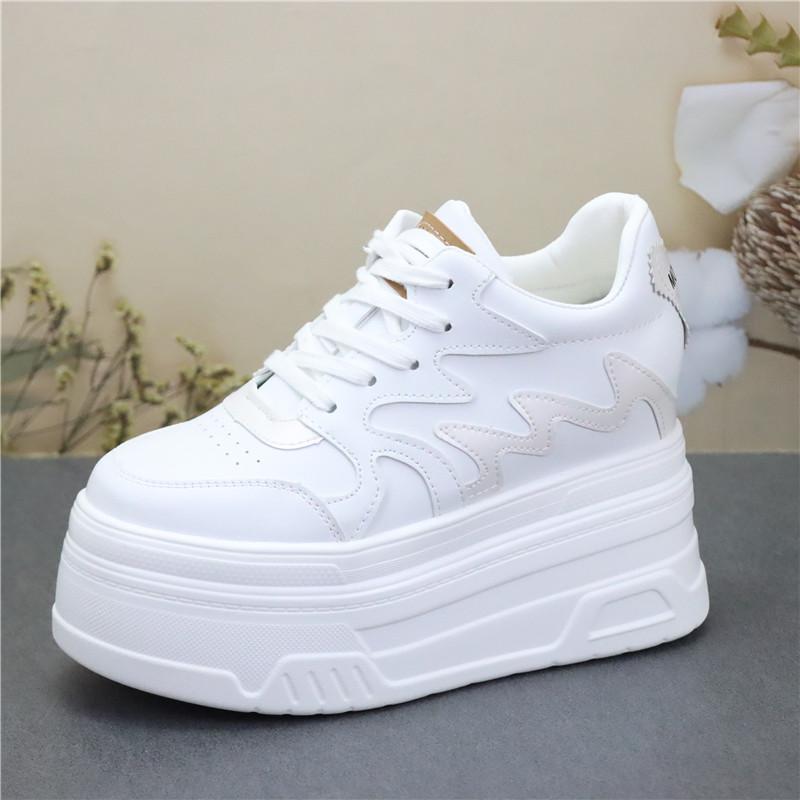 Fashion 10CM Thick Soled Women's Vulcanize Shoes Retro Platform Ladies Leisure Sneakers 12CM High Wedges Chunky Female Footwear 34-39