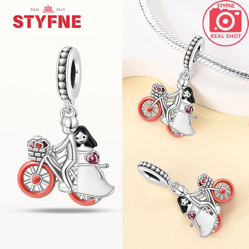 Cycling Sweater Iron Tower Heart Charms Beads Original Copper Fit Bracelet Women Jewelry Making Diy Accessories Gift