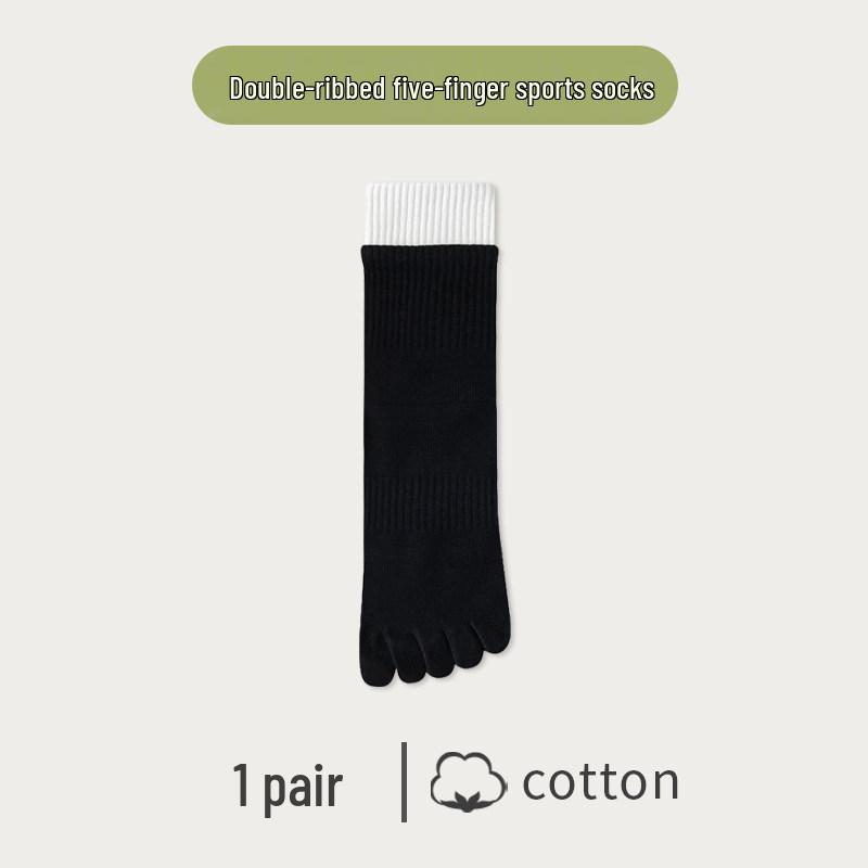 Women's Five-Toe Yoga & Sports Socks - Mid-Calf, Anti-Odor, For Spring & Autumn