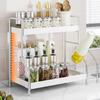 Cream Style 3-Tier Stainless Steel Kitchen Spice Rack