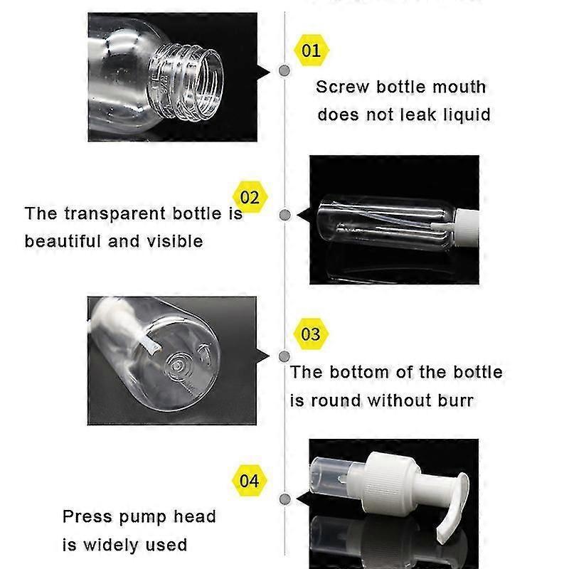 500ml Clear Plastic Thickened Bottles with Pumps Dispensers Refillable Liquid Soap Transparent Round