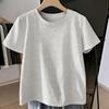 Jednolity Kolor Minimalistyczna Bawełniana Koszulka Letnia Premium Luźny Krój Plus Size
