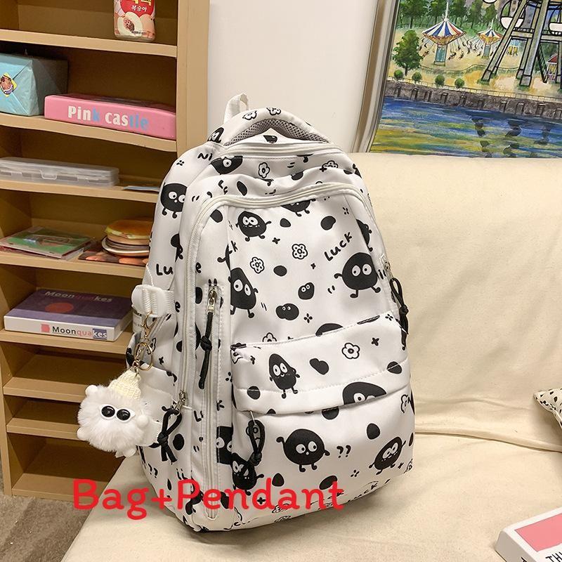 Cartoon Casual Printed Nylon Backpack With Padded Shoulder Straps For Daily Use