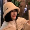 Knit Cozy Winter Bucket Hat Women Warm Fluffy Large Brim Fashion Accessory
