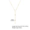 Fashion Stainless Steel Square Strip Bead Separator Y-Shaped Tassel Women'S Necklace Gold Jewelry Accessories Nc-2049