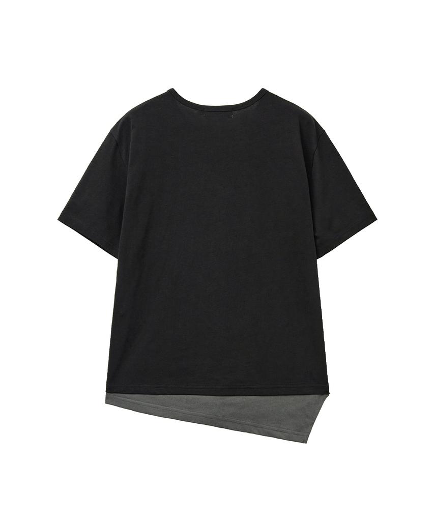 Misekiseoulmaen Line Layered Short Sleeve Black