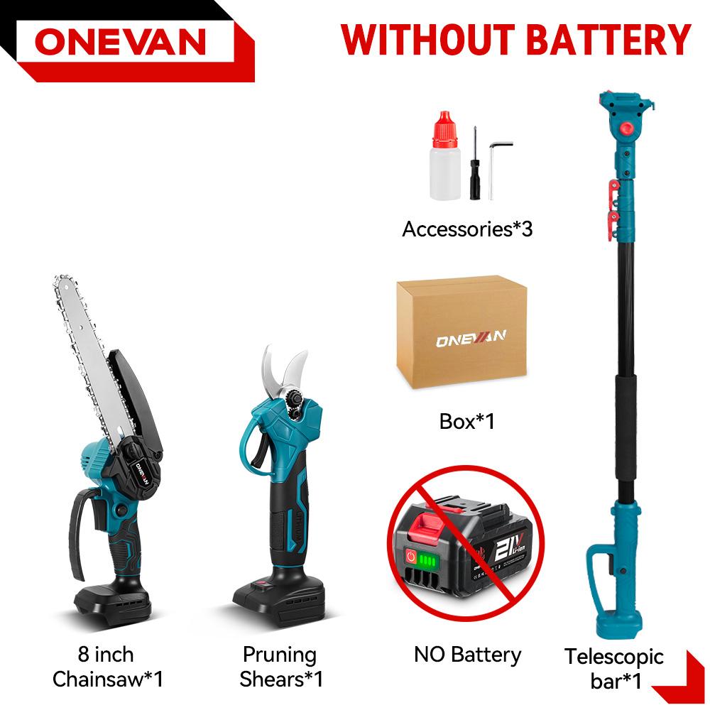 8inch Brushless Electric Telescoping Pole Saw Scissors 3IN1 5500W High Branch Chainsaw Garden Pruner Tool For 21V 18V Battery