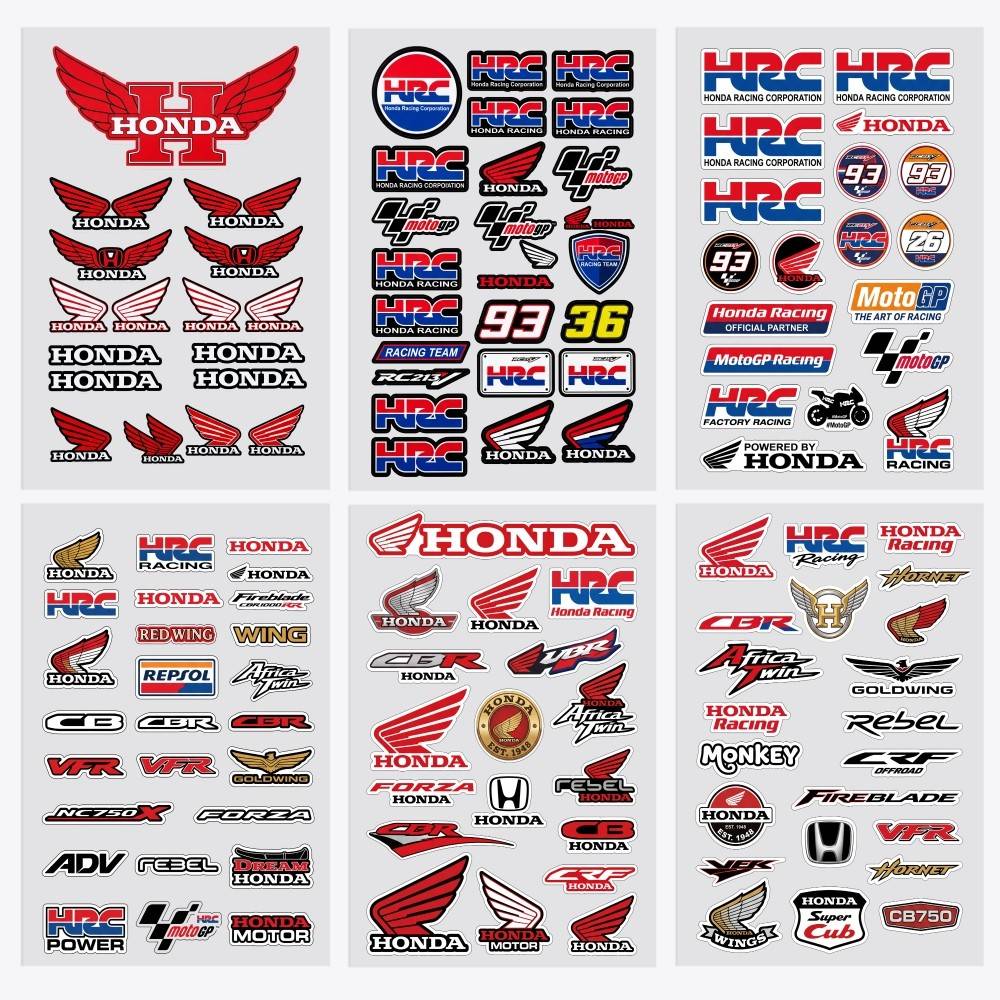 FOR HONDA HRC H WING Waterproof Reflective Motorbike Stickers Easy Peel Removable Decals for Motorcycle Car