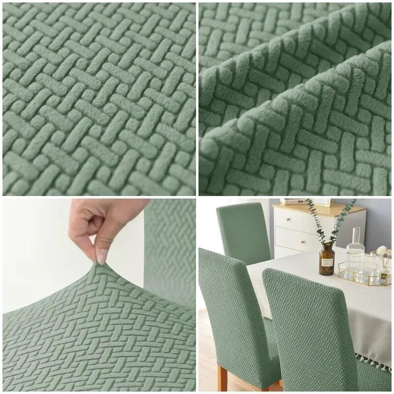 Elastic Dining Room Chair Cover Stretch Jacquard Universal Size Chairs Slipcovers for Dining Kitchen Wedding Banquet Removable