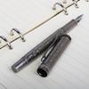 Eversharp Antique Silver Calligraphy Fountain Pen with Bent Nib - Brushed Hundred Blessings Design, Ideal for Writing Practice and Business Gifts