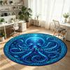 Ocean Sea (121) Theme Round Crystal Velvet Rug Custom Name Text Personalized Floor Mat Home Decor Non Slip Crystal Carpet