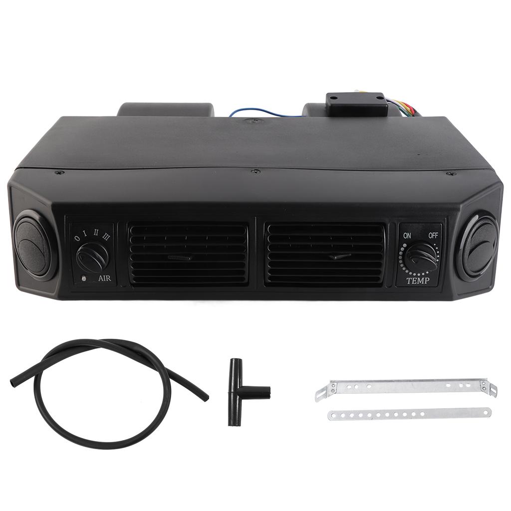 12V Underdash Air Conditioning Evaporator Cooling Kit 3 Speed Airflow with Hose Fittings Universal