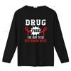 Red Ribbon Drug Free The Way To Be Celebrate Awareness T Shirt vintage Washed Top For Everyday Wear Stylish Comfortable