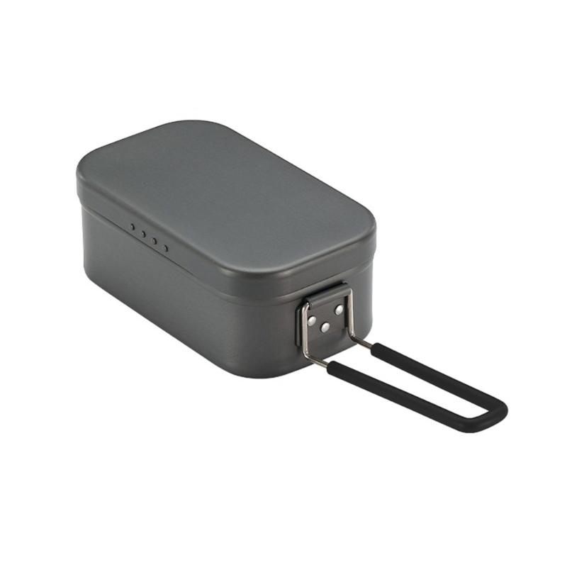 Aluminum Camping Lunch Box Bentos Container With Folding Handle Portable Bentos Box Pressure Relief Lunch Box Enduring