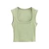 Crop top fără mâneci, sexy, slim-fit, cu gât pătrat, pentru femei