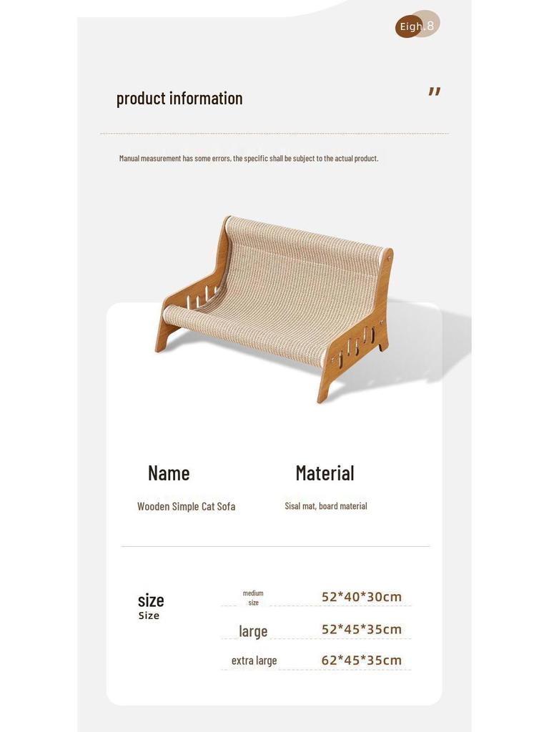 Super Durable Cat Scratch Sofa & Nest - Large, Wear-Resistant Sisal Board, No Shedding Pet Supplies.