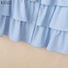 ZANZEA Women Casual Round Neck Loose Summer Sleeveless Blouse
