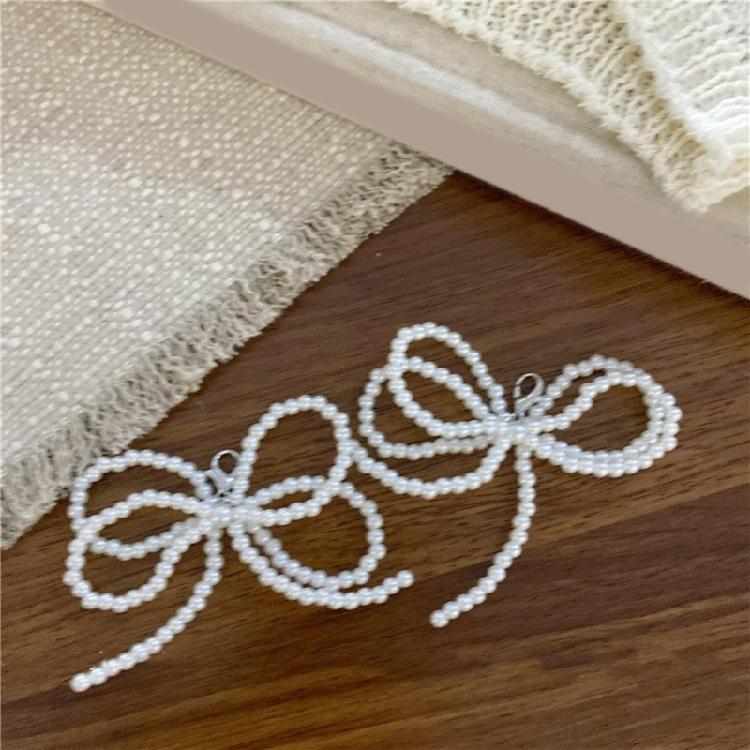 2 PCS Bowknot Pendant Beaded Bag Charm Modern Bag Pendant Elegant Shoe Pendant