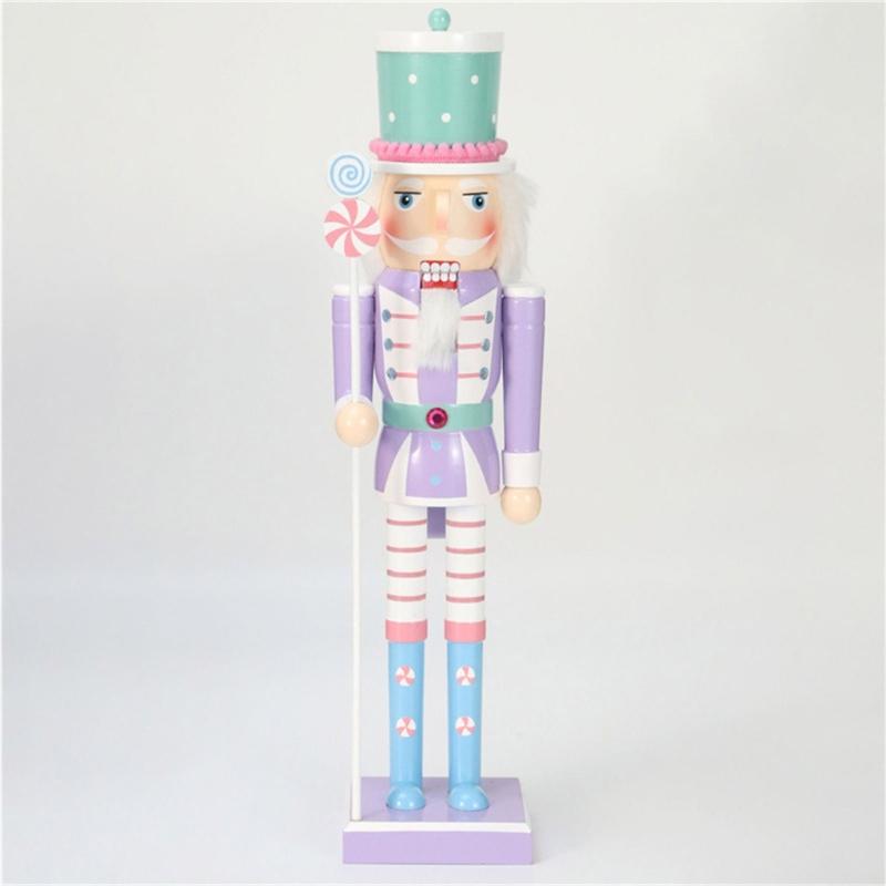 Dekorative Weihnachts-Süßigkeiten-Nussknacker-Soldaten-Ornament 25cm Holzmodell Zubehör für Zuhause Bar Bücherregal Partydekoration