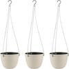Richell Grainy Hanging Pots, 16-inch, Ivory, Set of 3, for Vegetables, Outdoor Plants, Houseplants, Bonsai, and More, Product Code: 003547