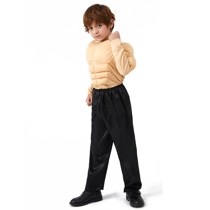 Muscle Men's Shirts, Cosplay Fake Pecs, Fake Abs, Funny Children's Muscle T-Shirts Clothing Children's Clothing Boys