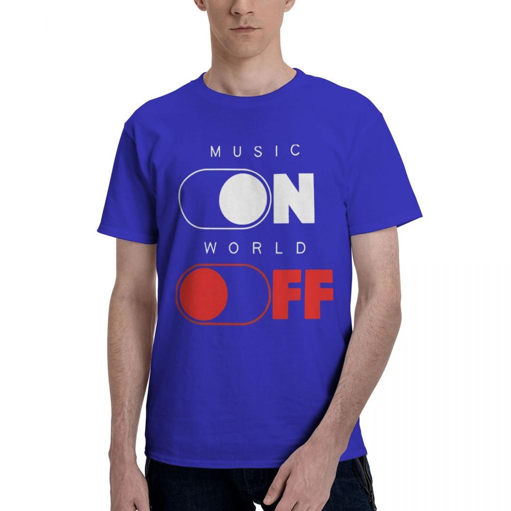 Music On World Off 100 Cotton Casual Breathable Confortable Totoro Funny Mens TShirts Clothes Men