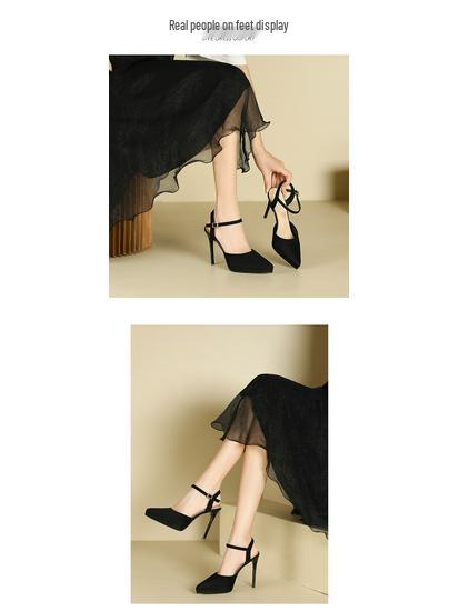 1088-15 Women's Waterproof Platform Stiletto Sandals - Summer 2025 Style, Hollow Pointed Heels