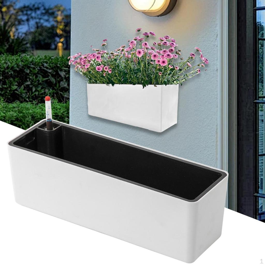 Rectangle Self Watering Planter Decorative Pot Breathable Window Box for Home Planting