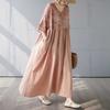 Cotton and Linen Summer Patchwork Retro Style Dress Long Skirt