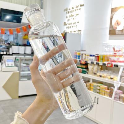 500ML Μπουκάλι νερού Αδιάβροχο Χρονική Ζυγαριά Εκτύπωση Διαφανές Γραφείο φιαλών τσαγιού υψηλής περιεκτικότητας σε βοριοπυριτικό