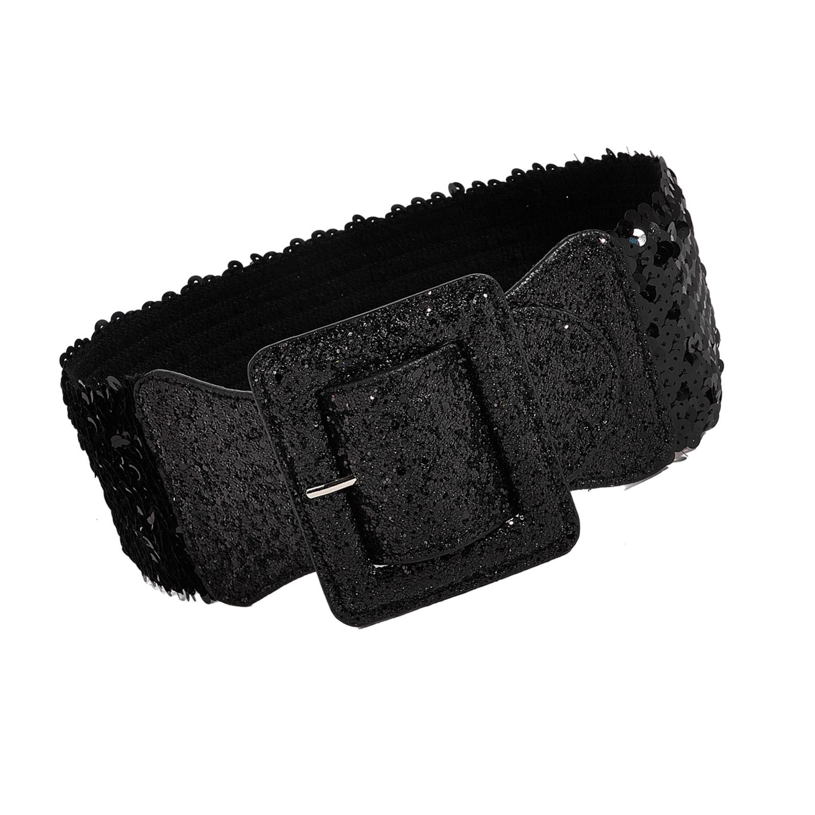 

Модный пояс для девочек с блестящей пряжкой, костюм под грудью, блестящие украшения для талии, джинсовый пояс, ковбойская цепь чёрный