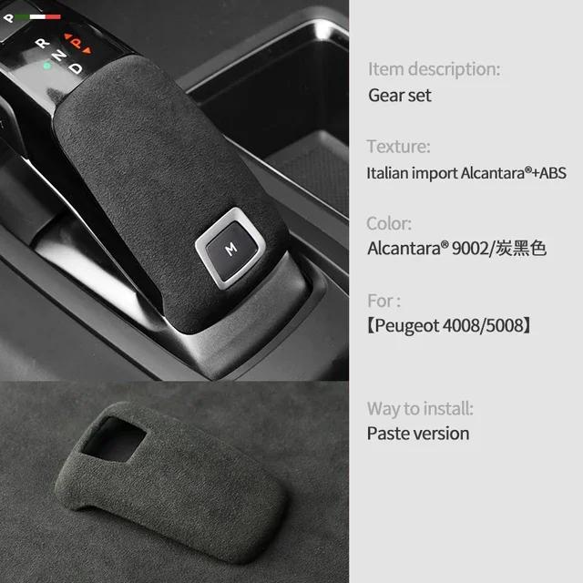 Alcantara Pokrywa Gałki Zmiany Biegów Manetka Nakładka Obudowa Klejona do Peugeot 4008 5008 DS7 DS9 Citroen C6