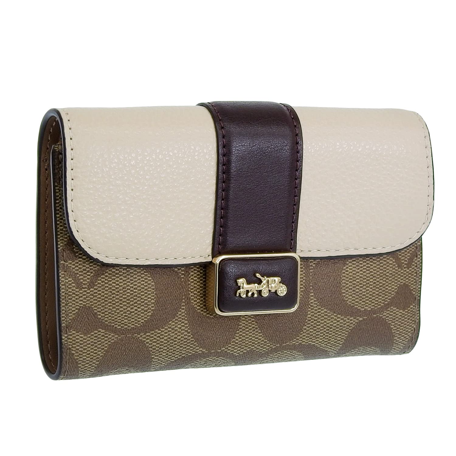 

Wallet Trifold Outlet Folding Wallet Leather Compact Signature Brand CC059 CC060 CI421 Grace MEDIUM GRACE WALLET KHAKI CHALK [Coach] Women s (LIGHT