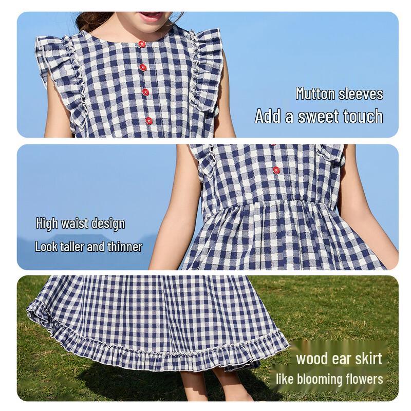 ASK JUNIOR Ärmelloses Kariertes Maxikleid für Kinder