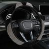38cm Fashionable Plush Car Steering Wheel Cover Elastic No Inner Ring Cute Dirt Resistant All Season Universal Handle Cover