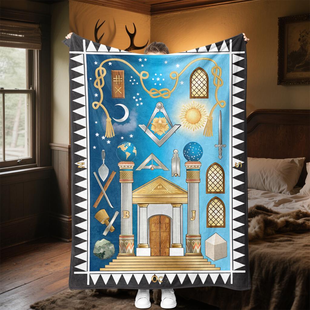 1PC Freemason Home Suitable All Seasons Soft Comfortable Blanket Sofa Office Travel Home Use Great Gift Idea