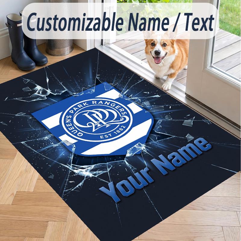 Custom Text Printed Rug Queens Park Rangers FC Non Slip Floor Carpet For Home Room Decor