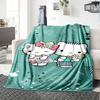 1pc Hello Kitty flowers blanket Lightweight Flannel Throw for Sofa Bed Travel Camping Livingroom Office Couch Chair