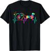 Dachshund Doxie Weenie Mom Dad Heartbeat Tie Dye Dog Gift Unisex T-Shirt