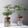 Glass Plant Propagation Station Clear Mountain Hydroponic Planter Artistic Flower Vase Plant Propagation Jar for Home Living Room Bedroom Desktop