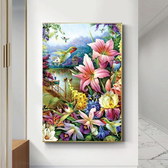 5D DIY Flower Leaves Pattern Diamond Art Vibrant Color Colorful Resin Adult Kids Rhinestones Painting Home